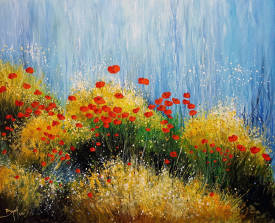 Eric BRUNI - Fleurs des champs n°02 - Art figuratif paysage - Artiste peintre BRUNI