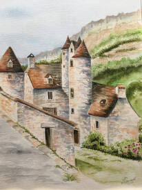 laurence CANICAVE - Autoire ( aquarelle)