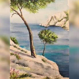 laurence CANICAVE - Calanques de Cassis ( aquarelle)