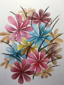 laurence CANICAVE - Fleurs d'été Aquarelle