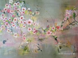 Laurence CARBONNEL - Sakura  acrylique sur toile