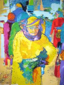 Gilles CHAPEL - la vieille dame au marché ( 116 x 89 cm).jpg