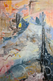 Pascale CHARRIER-ROYER - L'ascension, 146x97cm, huile sur toile