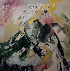 Pascale CHARRIER-ROYER - L'orientale, huile sur toile,  100x100cm