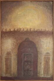 Liliya CHEREDNICHENKO - 8.2011.Porche d'Eglise. AcriliqueSurBoisCiré.90x60cm.jpg