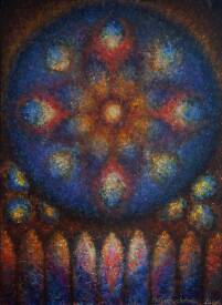 Liliya CHEREDNICHENKO - 30.2015 juillet Vitraux mandala.60x80сmAcryliqueSurMediumCiré.jpg