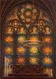 Liliya CHEREDNICHENKO - 18.2012-VitrauxNotreDameDeParis.AcriliqueSurBoisCiré105x75cm.jpg