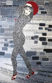 ChrisAlys - RÊVE+LEOPARD+Chrisalys+huile+toile+artiste+peinture+collage+referencement+google+gratuit+vert+rouge+galerie+musee+cadre.JPG
