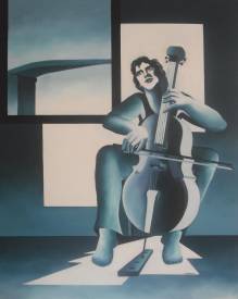 Michel COLOMBIN - Violoncelliste. Huile sur toile. 80 X 100.jpg