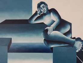 Michel COLOMBIN - Pause. Huile sur toile. 80 X 100.jpg