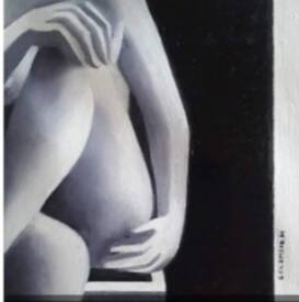 Michel COLOMBIN - Nu. Huile sur toile 30 X 40.