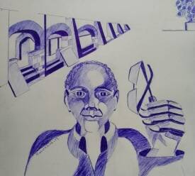 Michel COLOMBIN - Carnet de voyage.  Place Saint Louis Metz.