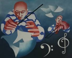 Michel COLOMBIN - Envolée musicale. huile sur toile. 80 X 100.jpg