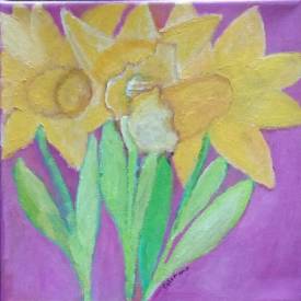 Denis Lefèvre - Colormo - 20240802 Jonquilles d'espérance 20x20 cm acrylique châssis coton recadré et signé.jpeg