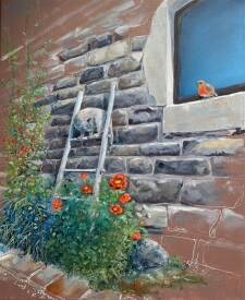 Claudine COMMUNAY - Le chat et l'oiseau