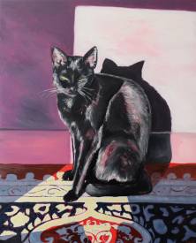 Sébastien COUËFFIC - le chat noir huile sur toile 100 x 80 cm 2022 2.jpg