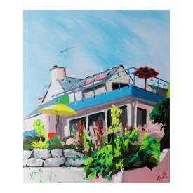 Sébastien COUËFFIC - blue house in larmor. Oil 38 x 45 cm 2026 private collaction.jpg