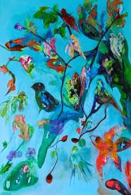 Clara CRESPIN - Il revient le bonheur ,huile et encres,pastel , 100x70, 2024.jpg