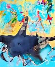 Clara CRESPIN - Yesterday, the moon was blue,81x100, encres et huile 102023.jpg