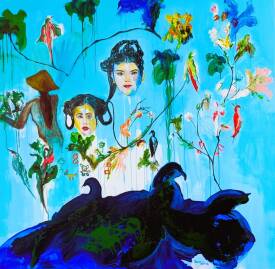 Clara CRESPIN - Fly me to the moon, 150x150 acrylique et pastel,2023.jpg