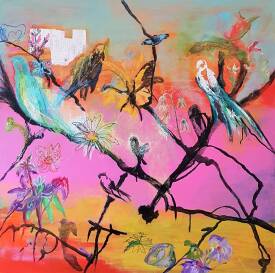 Clara CRESPIN - Le passage du temps,100x100, huile acrylique encres pastels huiles,coton 012022.jpg