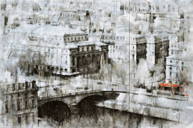 Françoise DAVID LEROY - Les arches de la nuit - 180x120 - huile sur toile - dyptique