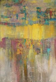 Valérie de LAUBRIERE - Resonnances 90x130cm liant acrylique, pigments sur toile/châssis 2024