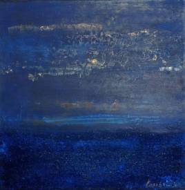 Valérie de LAUBRIERE - L'or d'un soir 40x40cm acrylique,pigment,or sur toile 2020