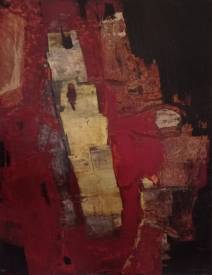 Valérie de LAUBRIERE - sans titre 75X90cm vernis, pigment, argent ,or sur contre plaqué gravé 2004 vendu