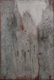 Valérie de LAUBRIERE - Cendre et feu  90x130cm  acrylique , pigment , cendre sur toile 2012