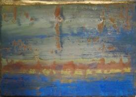 Valérie de LAUBRIERE - sans titre 15X25cm liant,pigment,poudre de bronze dur toile 2025