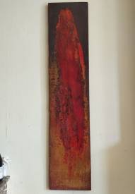 Valérie de LAUBRIERE - Caldeira (1) vernis,pigment sur contre plaqué gravé 2015