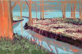 Stéphanie DE MALHERBE - Reflets II 2024 27x41cm acrulique sur toile.jpg