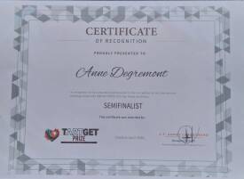 Anne DEGREMONT - Certificat