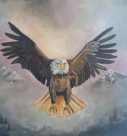 Séverine DELANOUE - L'aigle survolant sa montagne