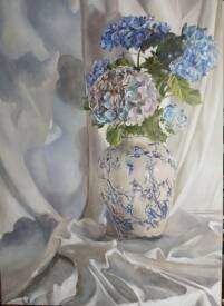 Christian DELOFFRE - Le vase Chinois - 92 x 65 cm - H/Toile - Vendu