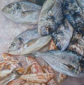 Christian DELOFFRE - P 21 . Dorades et Rougets Grondin -60 x 60.JPG