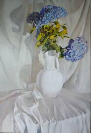 Christian DELOFFRE - La cruche aux hortensias - 81 x 54 cm