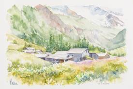 Isabelle DESSE - Aquarelle 20 x 30 - Hameau des Lanches - 250 €