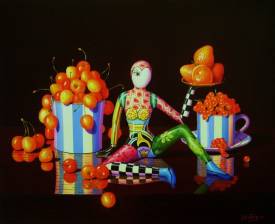 Patrick DEVAUD - 8 figure . acrobate pop art , célébration aux fruits rouges.jpg