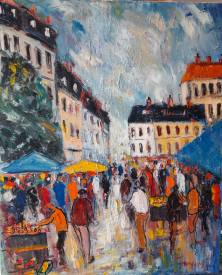 Alain DUPERAY - Ambiance de marché huile 73X60.jpg