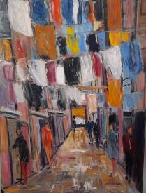 Alain DUPERAY - Les cordes à linge huile 73X54.jpg