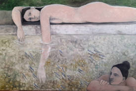 Roxane DURAFFOURG - by Roxane Duraffourg, autour de la piscine, 100x150cm.jpg