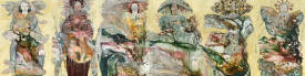 Florence DUSSUYER - Florence DUSSUYER, Les silencieuses 2, technique mixte sur toile, polyptyque 582 x 146 cm, 6 toiles,  97 x 146 cm, 2023, photographie @Cyrille Cauvet