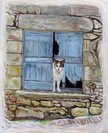 Claude EVRARD - Le passage du chat (demeure médiévale à Martel-Lot)