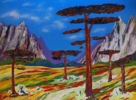 Jean Charles FABIANI - la  MONTAGGNE DU PHOENIX SUITE - Huile sur toile - 130x97 - vendu.