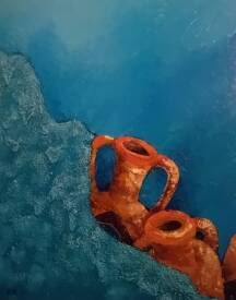 Michel FOREST - Au large d'Ikos 100x81cm