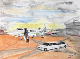 Sylvain FORTE - aquarelle FALCON realisée en 2025 sur papier 300 gr.M2 Dim 40 x 30 Prix 190 euros.jpg