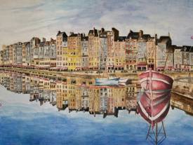 Didier FOSTIER - HONFLEUR Aquarelle-80x65-Prix 2200€