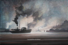 Raoul GAILLARD - "Petite mélodie portuaire" 80 x 120 cm - Disponible